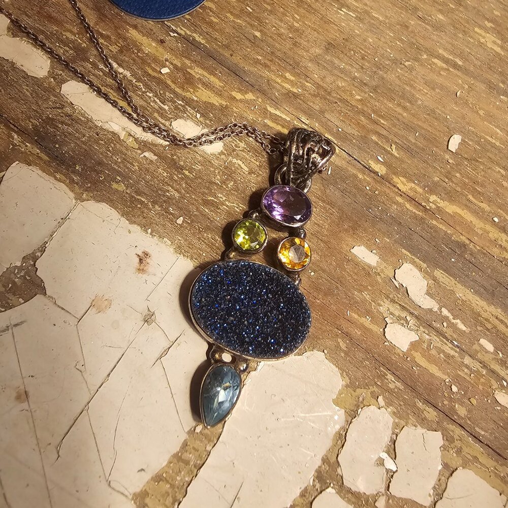 Sterling silver necklace and pendant - Picture 5 of 8